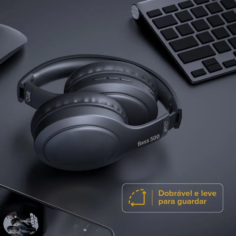 Headphone Bluetooth Bass 500 i2GO Até 30h De Bateria - Imagem 3